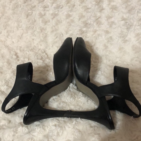 Paul green black leather heels with Velcro ankle strap size 7 - Picture 4 of 10